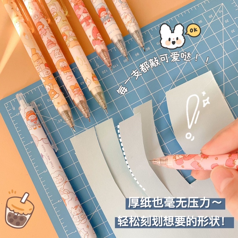 Bút rọc cắt sticker dạng bút bấm