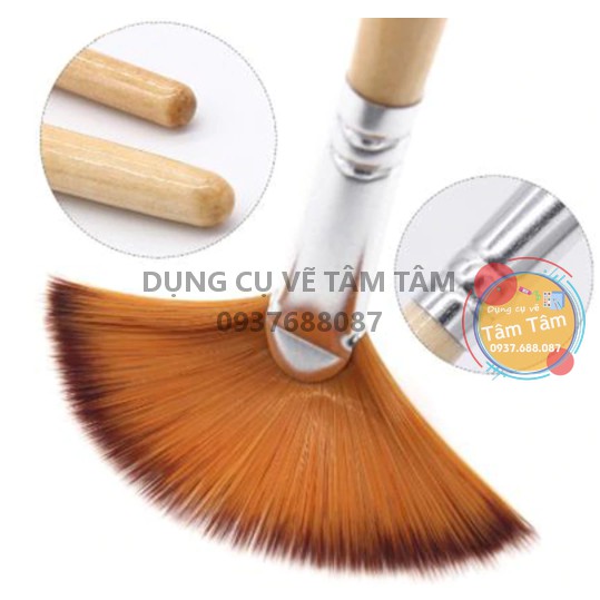 [ TÂM TÂM ]-Bộ cọ quạt Keep Smiling 5 cây thân gỗ-