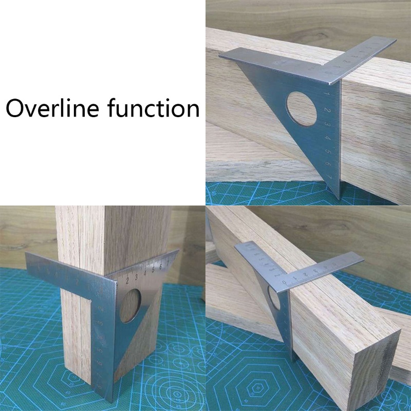 Thước Đo Góc 45 / 90 Độ Bằng Thép Không Gỉ Bền Bỉ Đa Năng