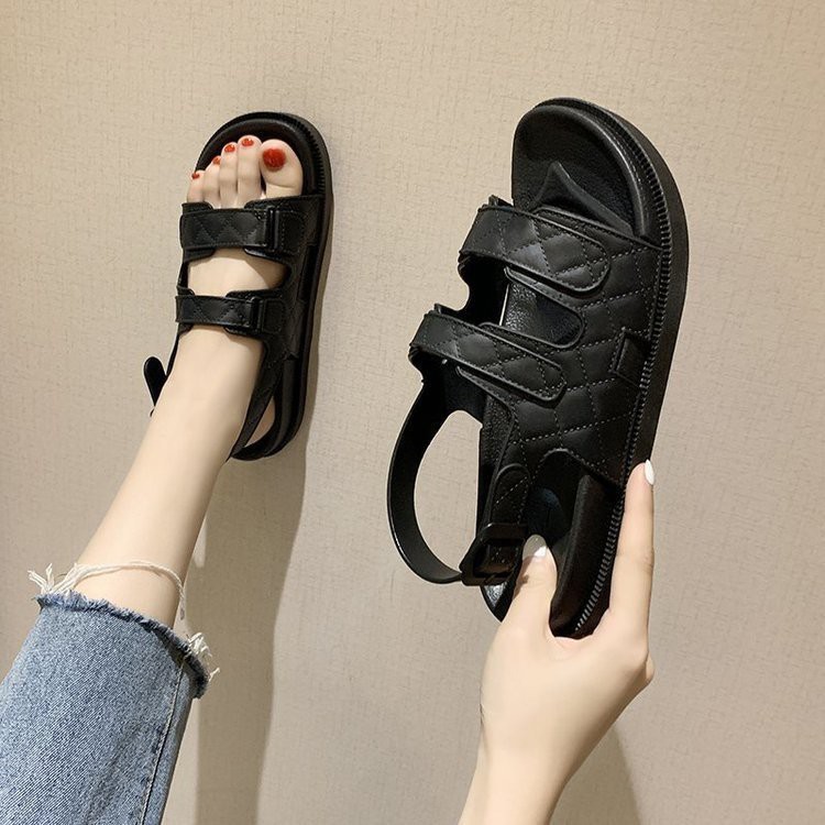 (3 Màu) Sandal nữ 2 quai caro đơn giản không lỗi mốt