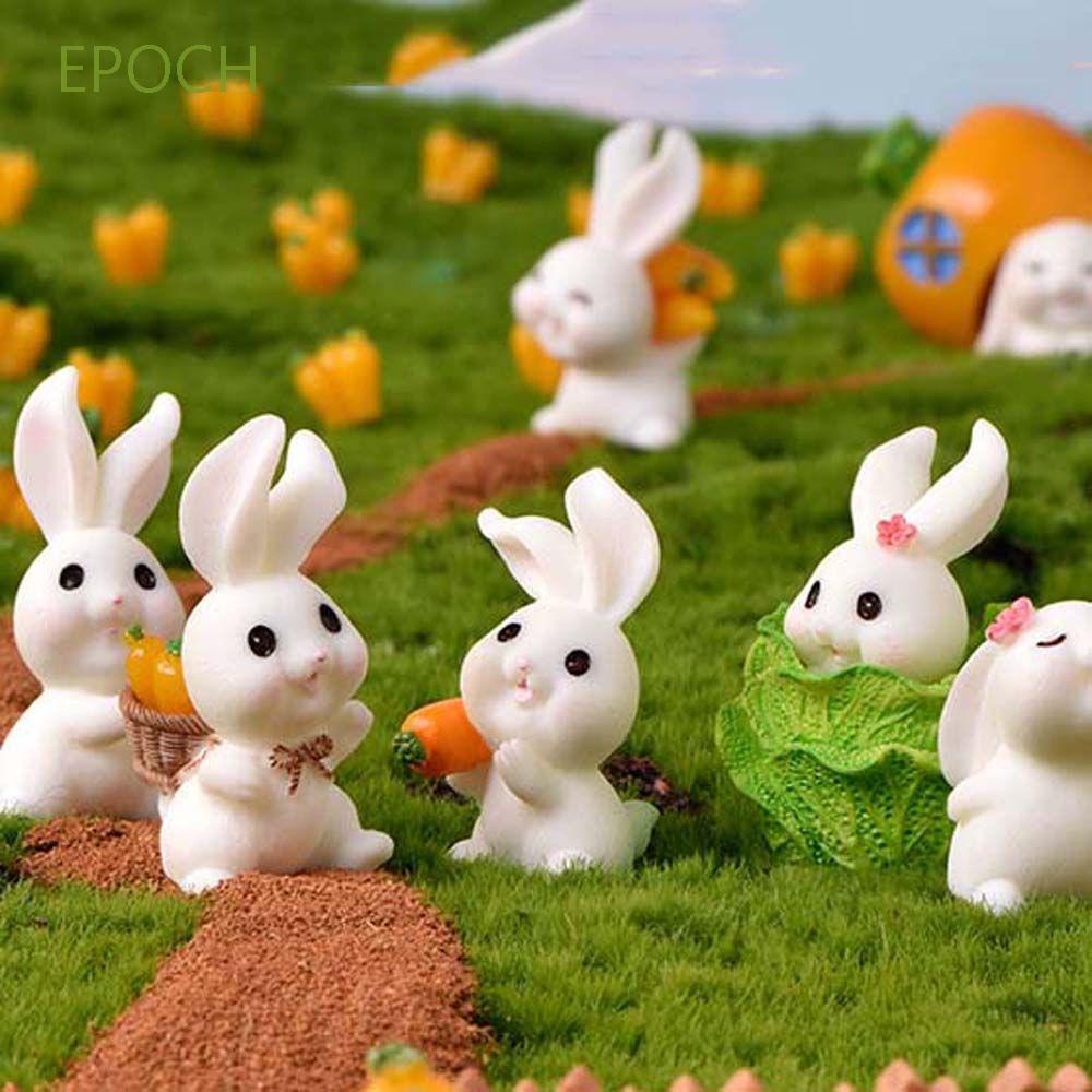 Đồ trang trí thỏ cà rốt mini bằng resin thủ công dễ thương trang trí tiểu cảnh / vườn nhà