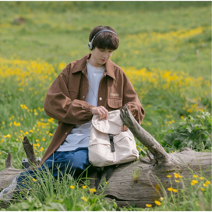 Áo Khoác Dáng Rộng In Chữ Phong Cách Hàn Quốc Thời Trang Xuân Thu Cho Nam