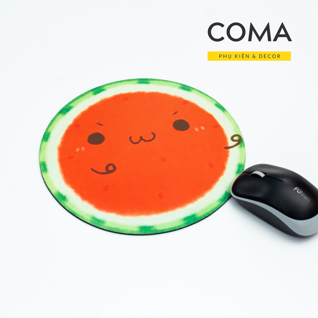 Lót chuột tròn quả dưa hấu cute 22 cm LC03a