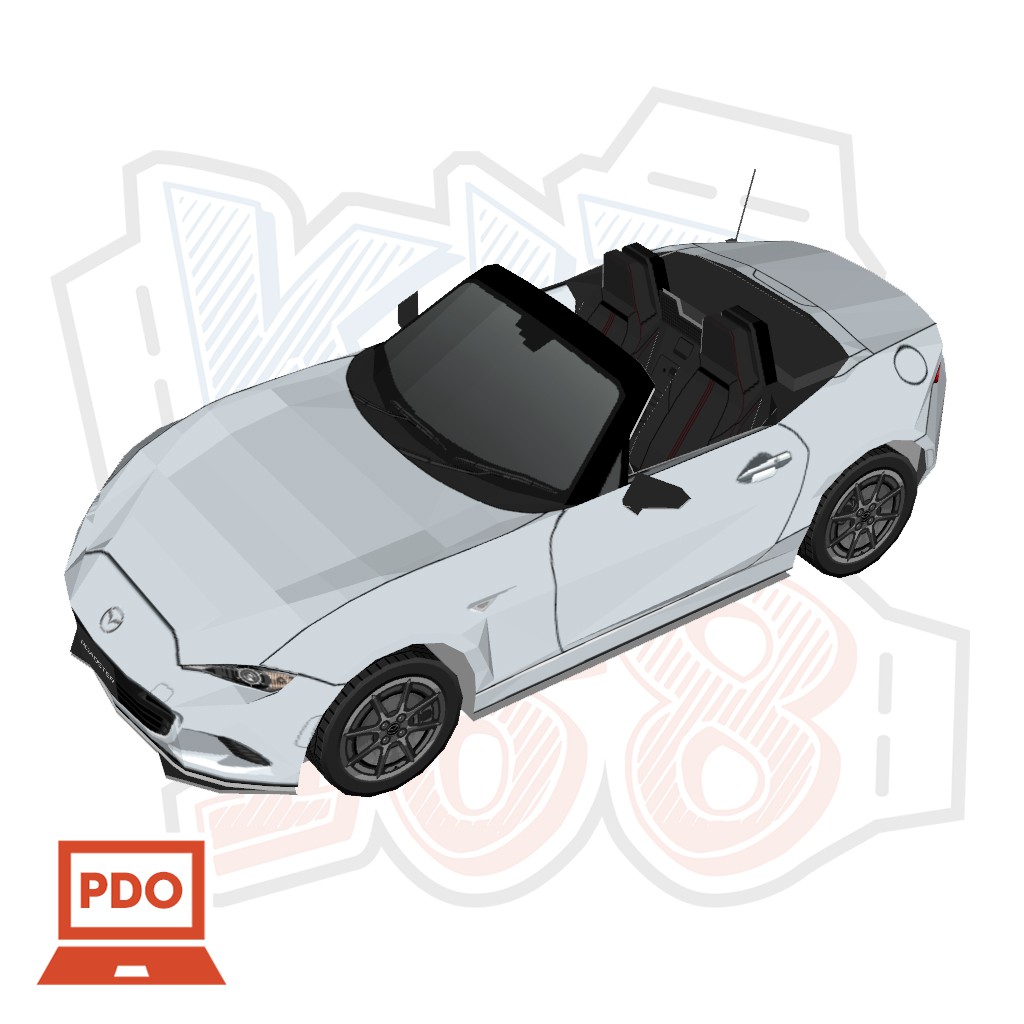 Mô hình giấy Mazda Roadster Trắng