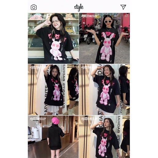 Áo phông nelly heybig sale (có sẵn) 19 thỏ hồng chữ nhật