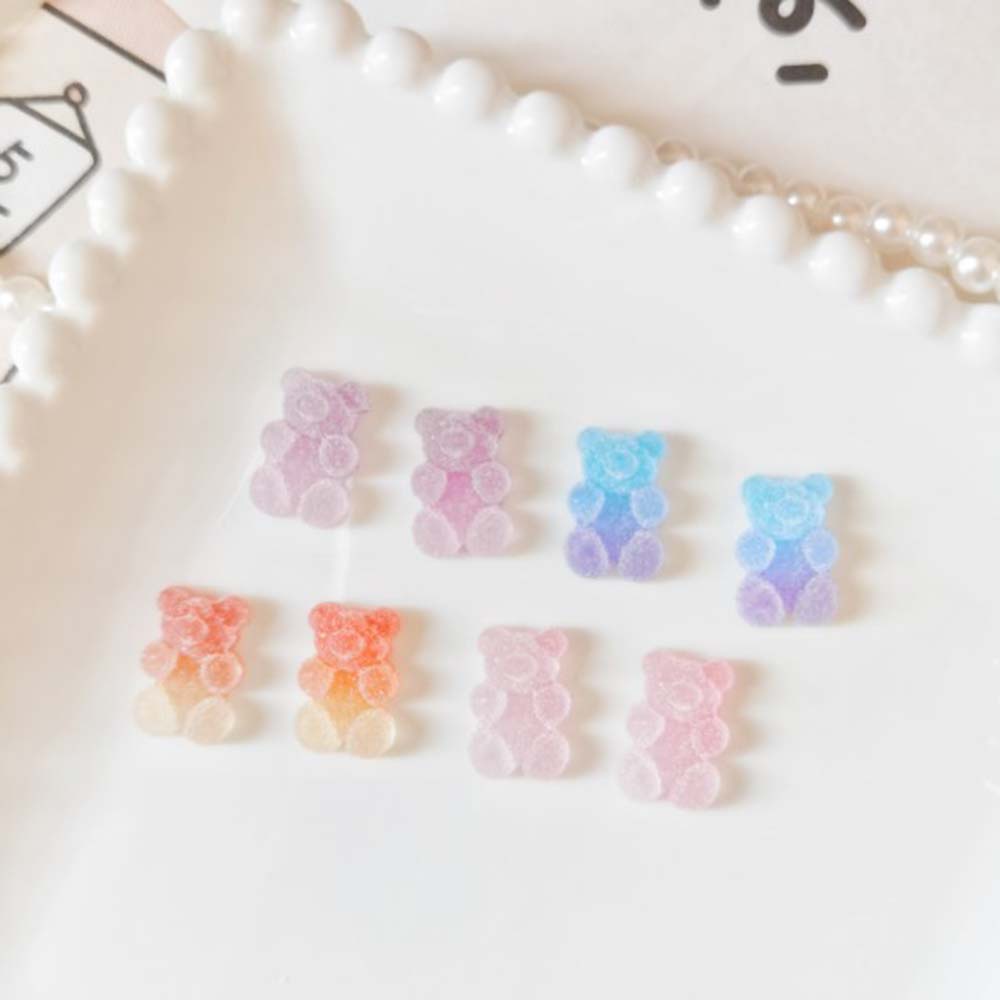 [Hàng mới về] Phụ kiện trang trí móng nghệ thuật tự làm thiết kế gấu hoạt hình 3D bằng gốm mềm dễ thương màu sắc hỗn hợp