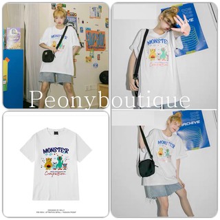 Áo Thun Trắng Monster Nữ [FREESHIP] 🌸 Phông tay lỡ form rộng dáng suông oversize in hình cute bánh bèo Ulzzang HOT 🌸