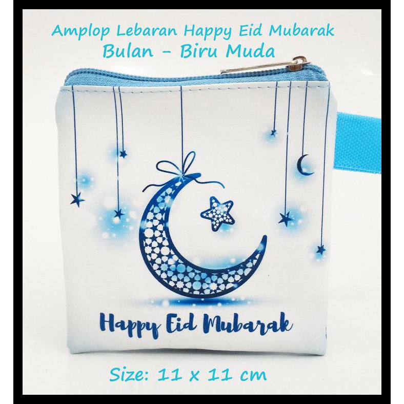Ví Cầm Tay Màu Xanh Dương Nhạt Họa Tiết Eid Mubarak Eid Mubarak