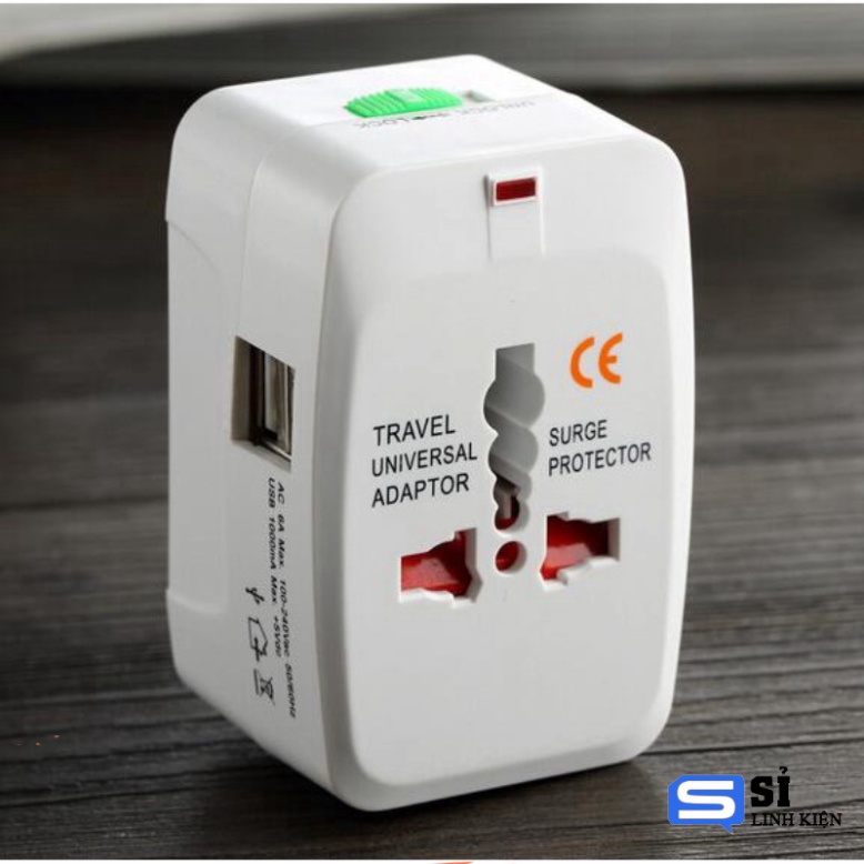 Ổ Cắm Du Lịch Đa Năng Có 2 Cổng USB