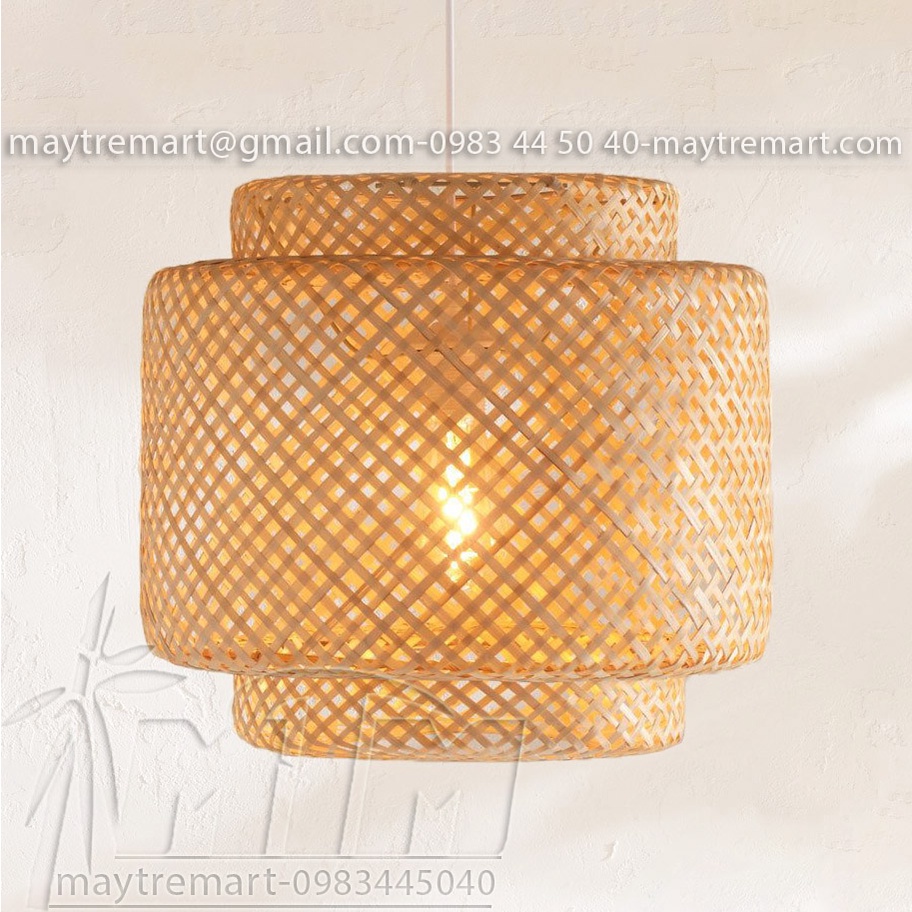 Đèn tre trụ 1 lớp MTDT53 - Đèn mây tre, Đèn trang trí, Đèn treo thả