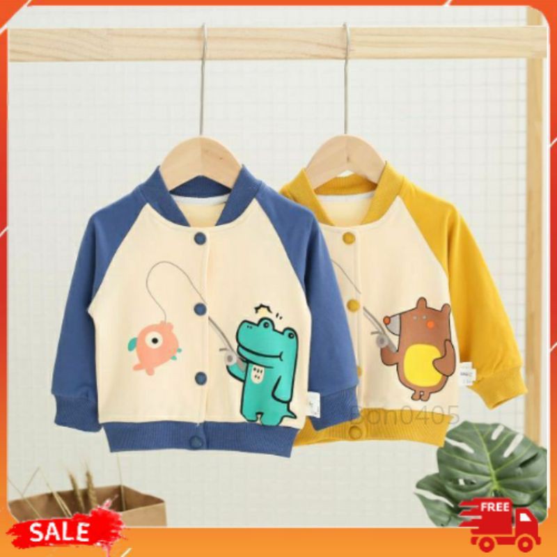 Áo Khoác Cho Bé Trai Bé Gái, Áo Khoác Bomber Nỉ Cute Cho Bé