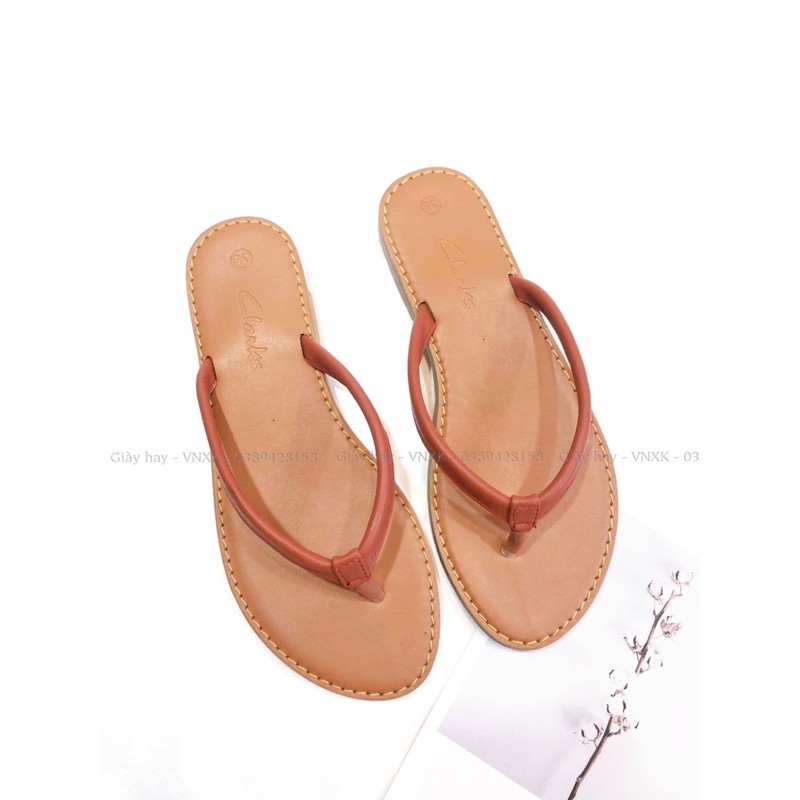 Dép kẹp Clarks da thật