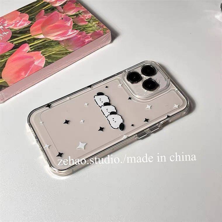 Ốp điện thoại silicon viền thẳng chống rơi hình cún con thích hợp cho Iphone13 Apple 11 Xr 12 Xs 8p 5pxy