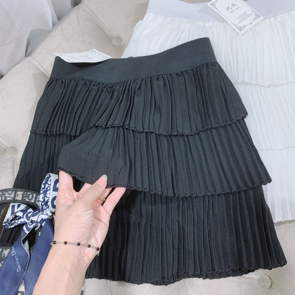 Chân váy xếp ly 3 tầng ngắn xòe cạp cao có quần lót trong lưng thun thời trang dễ mặc DUMISA CV03 | BigBuy360 - bigbuy360.vn