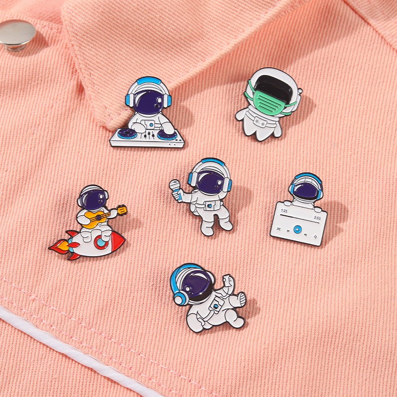 Ghim Cài Áo Hình Phi Hành Gia/Mặt Nạ/Cà Phê/Túi Xách/Giày/Túi Xách Độc Đáo Xinh Xắn