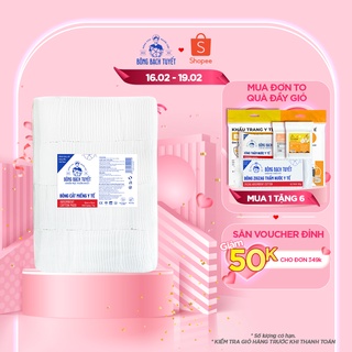 Bông y tế cắt Bạch Tuyết 10cm x 10cm - 1Kg