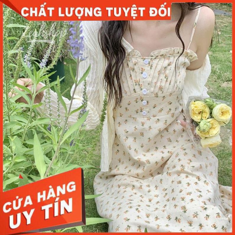 Váy hai dây nàng thơ hoa nhí bigsize 40-90kg & áo cargigan dài tay mỏng phong cách thiếu nữ Hàn Quốc trẻ trung ྇