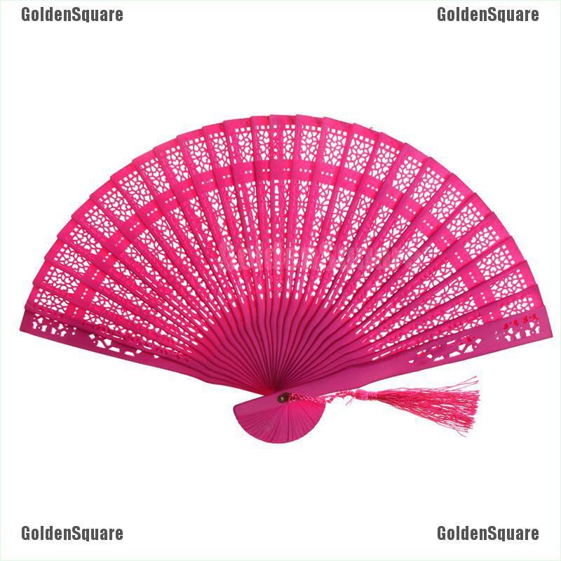 Quạt Xếp Cầm Tay Bằng Gỗ Tre Khắc Họa Tiết Phong Cách Trung Hoa Độc Đáo Thời Trang