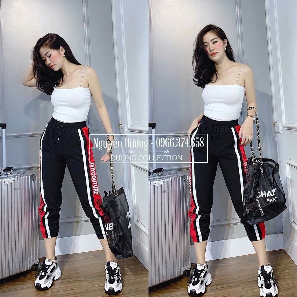 QUẦN GIÓ ỐNG BÓ PHỐI CHỮ THỜI TRANG