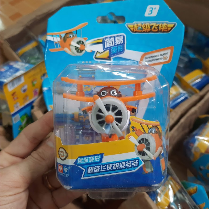 Super wings đồ chơi Máy bay mini biến hình đội bay siêu đẳng nhân vật Albert thông thái