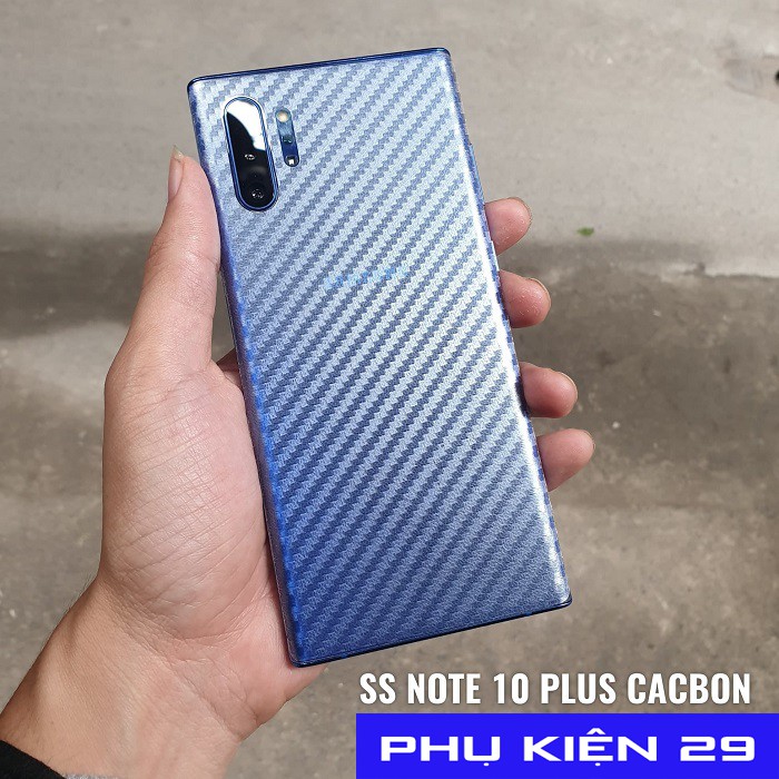 [Samsung Note 7/Note FE/Note 8/Note 9/Note 10/Note 10 Plus/Note 10 Lite] Dán lưng 3D vân Cacbon - Carbon