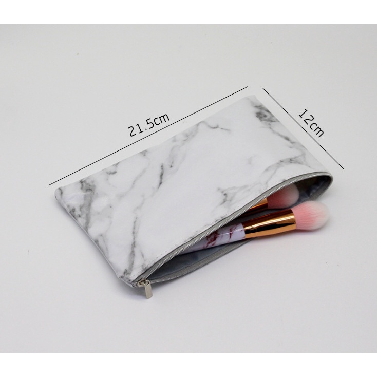 [Hàng mới về] Set 10 cọ trang điểm mềm mại tay cầm gỗ họa tiết vân đá cẩm thạch độc đáo