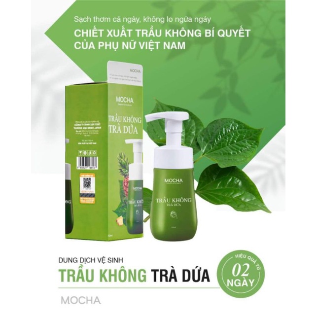 Dung dịch vệ sinh trầu không + trà dứa mocha