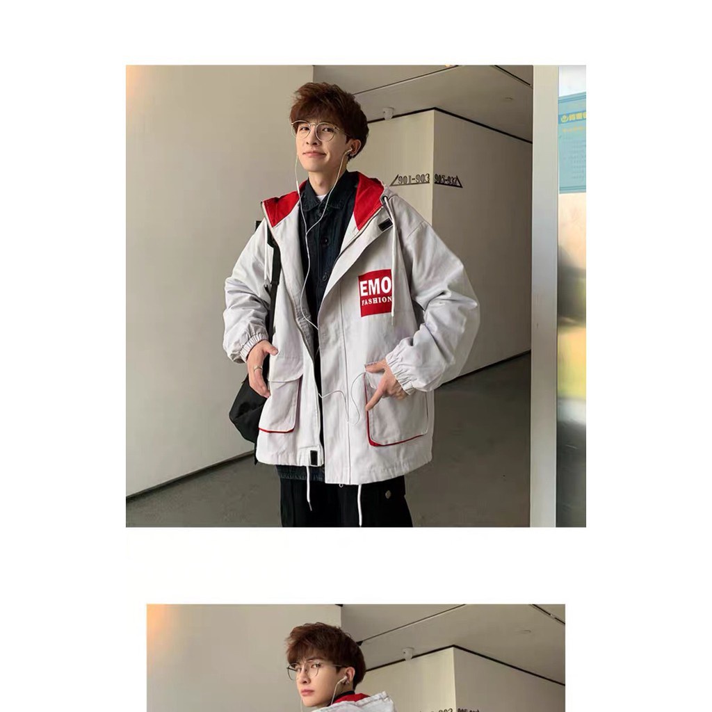 Áo khoác kaki nam form rộng có mũ rộng phong cách Hàn Quốc EMO cực đỉnh, chất đẹp form đẹp dáng thể thao