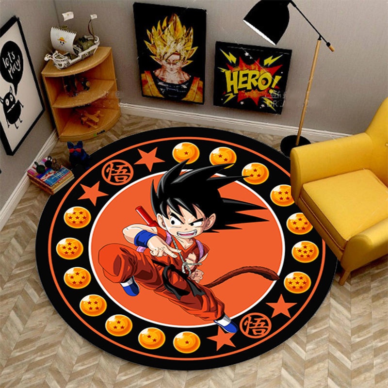 Thảm Lông Hình Tròn In Hình Nhân Vật Trong Dragon Ball