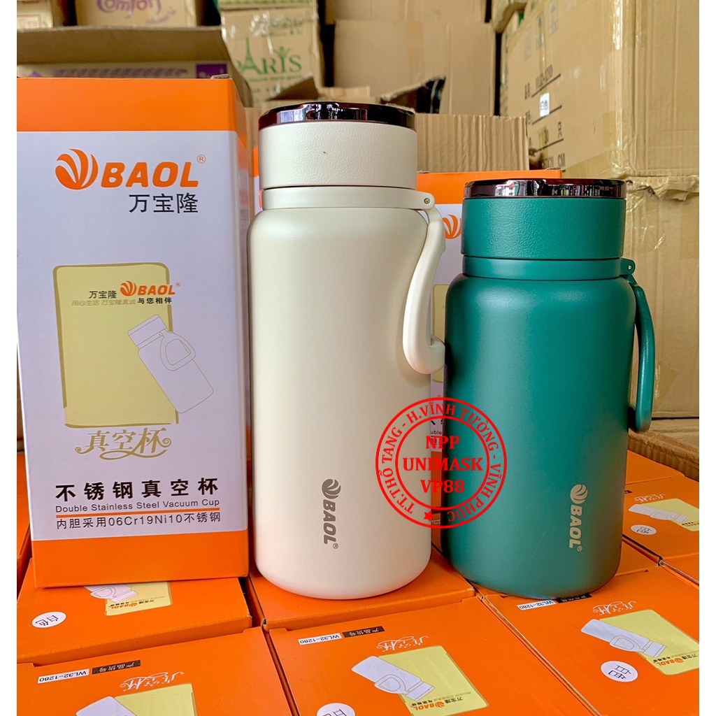 Bình Giữ Nhiệt Cao Cấp BaoL L32, BaoL L31, L7 Vỏ Nhám 1000ml, 1500ml. Inox 304 Chống thoát nhiệt 20 Giờ Liên Tục