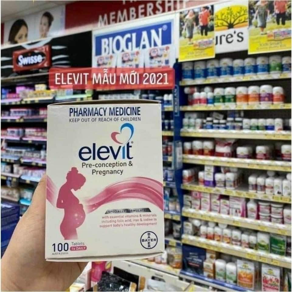 VIÊN UỐNG BỔ SUNG VITAMIN TỔNG HỢP CHO BÀ BẦU ELEVIT PRE-CONCEPTION PREGNANCY HỘP 100 VIÊN CHÍNH HÃNG - 10253