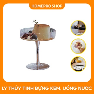 Ly thủy tinh đựng kem, nước ép hoa quả