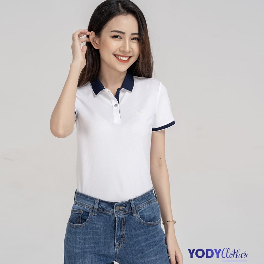 Áo polo nữ YODY phông cộc tay vải cotton cafe co giãn,chuẩn phom,xuất xịn thời ...