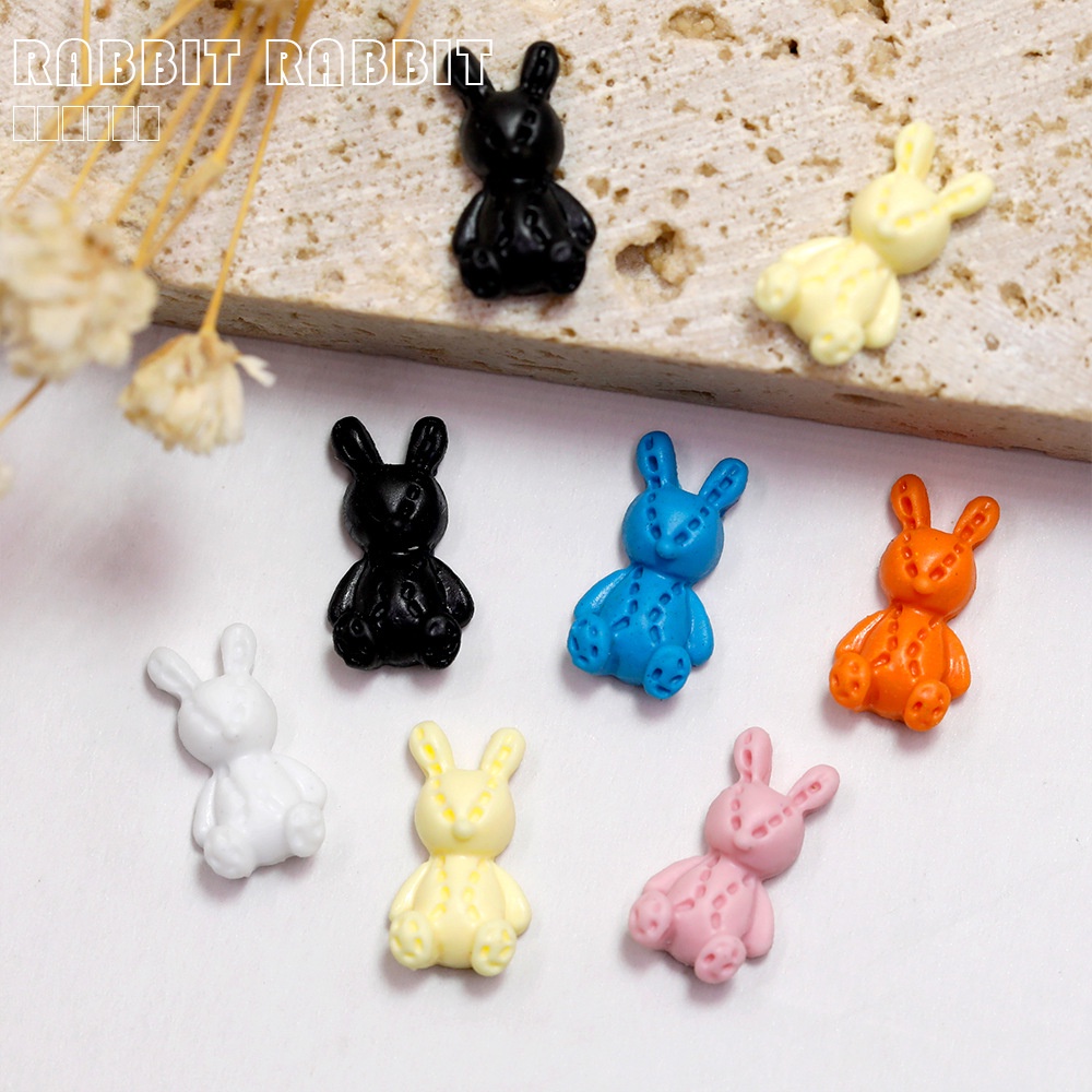 Charm thỏ đính móng, charm thỏ nhựa trang trí móng tay - sz nhỏ