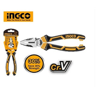 Kìm răng cao cấp 8 inch 200mm chất liệu thép crv ingco hhcp28200 tay cầm 2 màu.