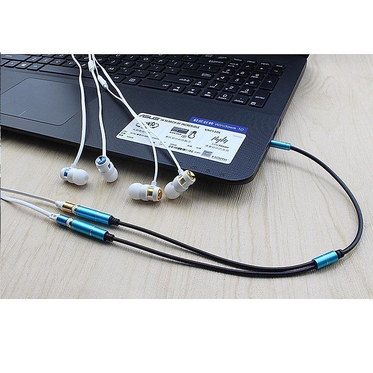 Dây chia từ 3.5 ra 1 tai nghe và 1 mic 4 khấc loại tốt mạ vàng chất lượng cao chuyên dụng cho live Stream