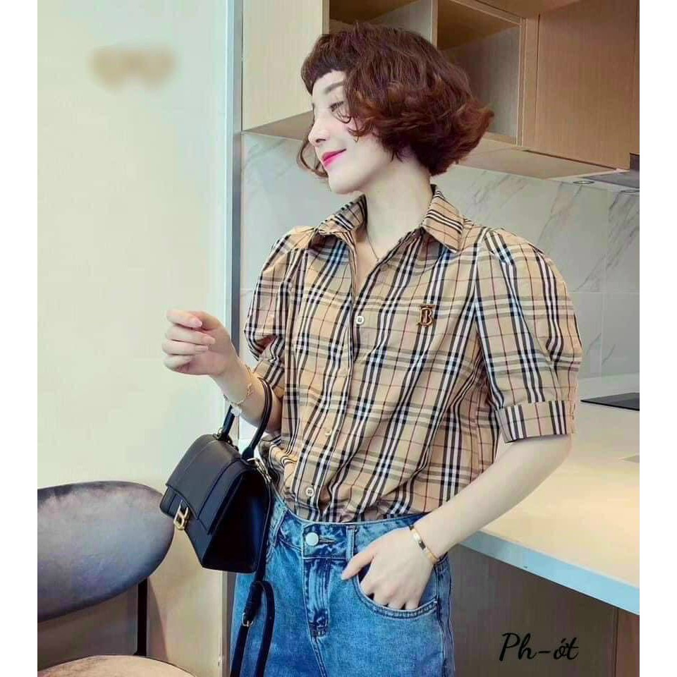 [SỈ LẺ] ÁO SƠ MI KẺ BBR TAY BỒNG KÈM TAG TT | BigBuy360 - bigbuy360.vn