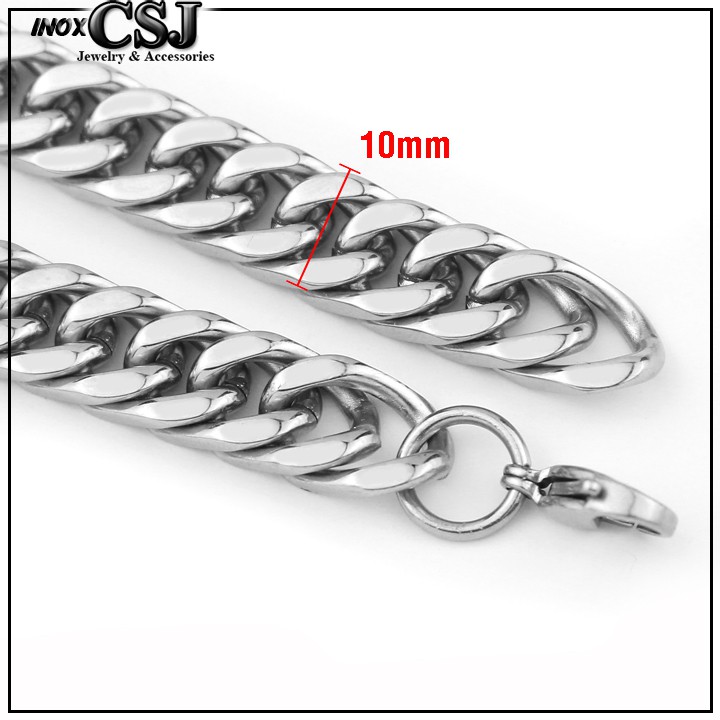 LẮC TAY INOX NAM KIỂU LẶC ĐÔI VUÔNG CẠNH ĐẸP KHÔNG ĐEN