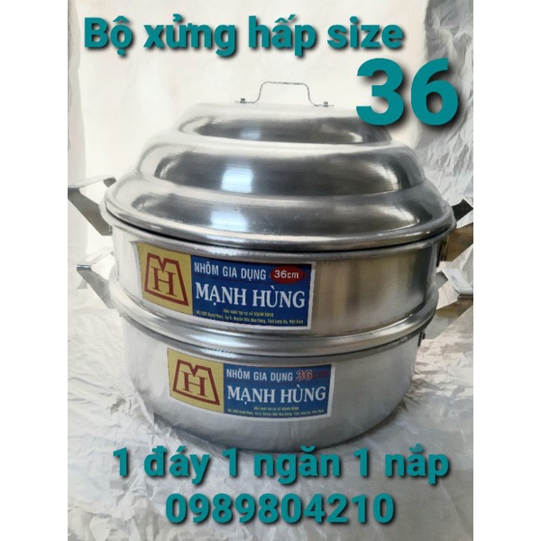 (Có Video SP)Bộ xửng hấp nhôm Mạnh Hùng 2 tầng size 36 ,xửng hấp bánh bao, bộ xửng hấp bánh bao,rau củ quả