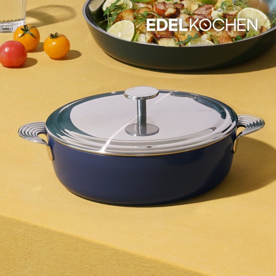 Nồi lùn Vola Edelkochen 5 lớp inox 316 màu Xanh - Size 24cm