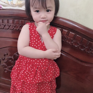 VÁY tầng chấm bi 4 màu cho bé gái