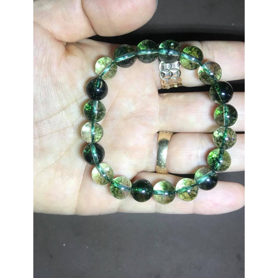 VÒNG TAY THIÊN NHIÊN ƯU LINH XANH LÁ 8LY