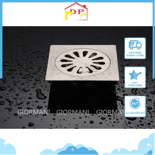 Nắp đây, Ga thoát sàn nhà tắm inox 304 KT 10x10 cm