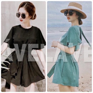 JUMPSUIT TAY BÈO NƠ LƯNG
