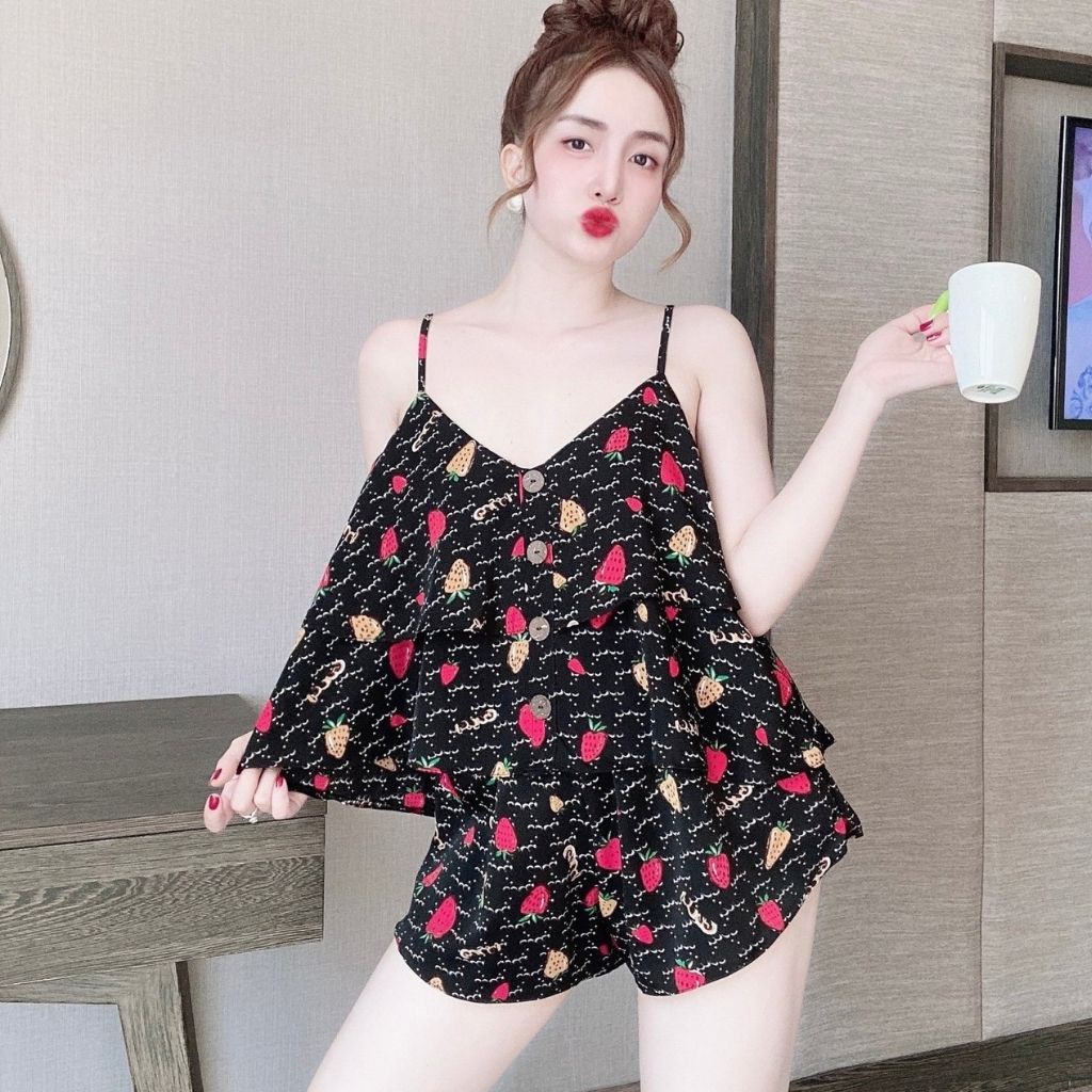 Đồ ngủ nữ❣️FREE SHIP❣️Đồ ngủ sexy lụa Mango cao cấp mềm mại xinh xắn &lt; 70kg