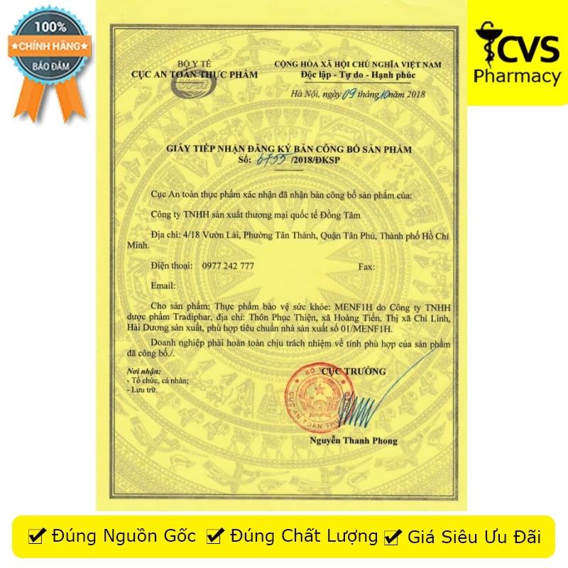MenF1H (Lọ 30 viên) hỗ trợ bổ thận, tăng cường sinh lực, cải thiện chức năng sinh lý - CVS Pharmacy