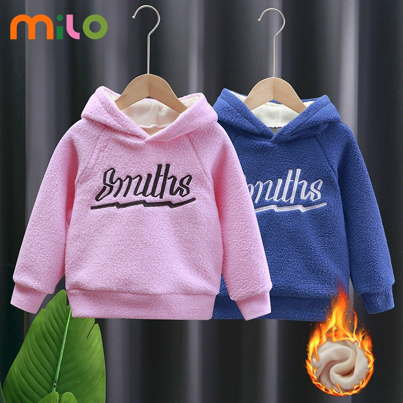 Milo Áo Sweater Có Mũ Lót Nhung Dày Dặn Phong Cách Phương Tây Thời Trang Thu Đông Cho Bé Trai Và Bé Gái