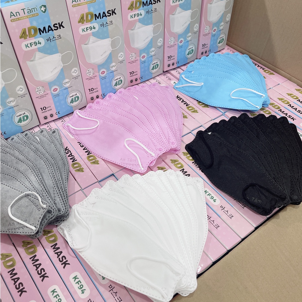 Khẩu Trang Y Tế 4D KF94  HCM-GIÁ SỈ   Khẩu trang 4D người lớn,4 lớp,chính hãng,an toàn cho bạn.