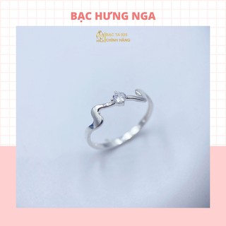 Nhẫn nữ bạc ta 925 cao cấp HNJI, đính đá nhân tạo, đơn giản tinh tế và sang trọng - HN 008