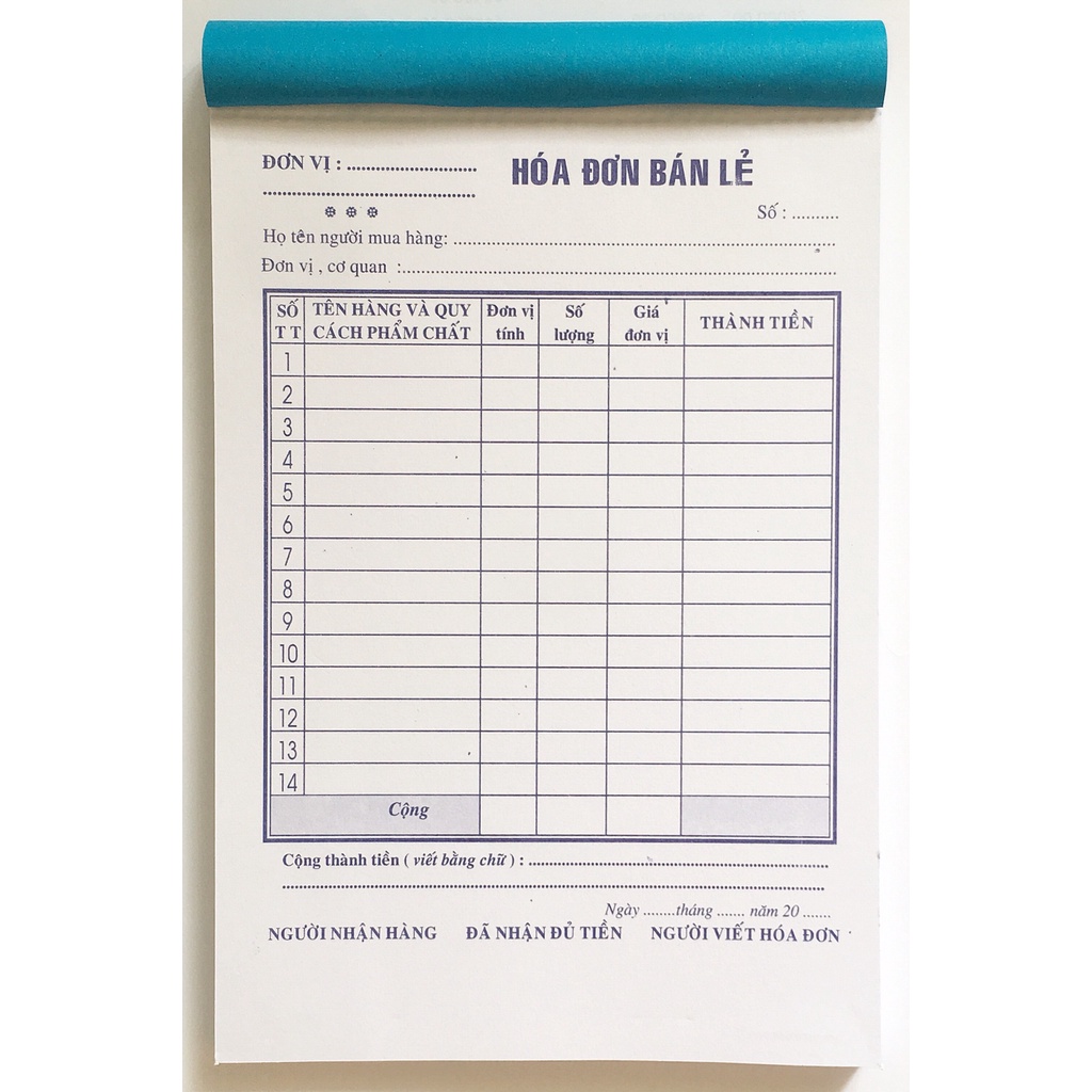Hóa đơn bán lẻ 1 liên giấy Ford